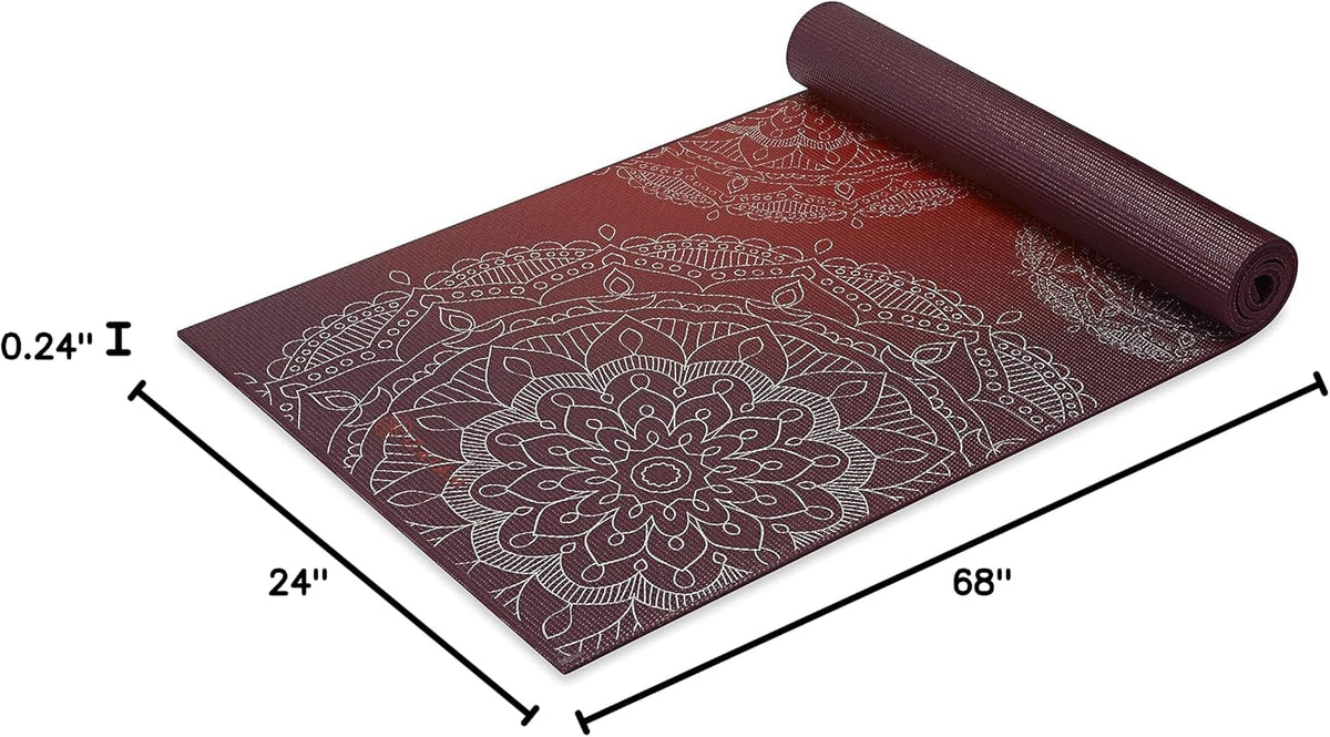 Gaiam Premium Yoga Mat, 6Mm Thick Print Mat
