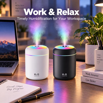 Mini USB Air Humidifier Aroma Diffuser Ultrasonic Cool Mist Essential Oil LED Light for Home Bedroom Car Office Desktop Portable