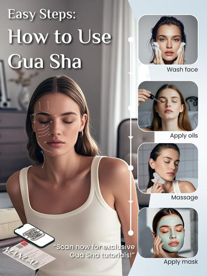 Gua Sha Facial Tools, Stainless Steel Guasha Tool - Silver