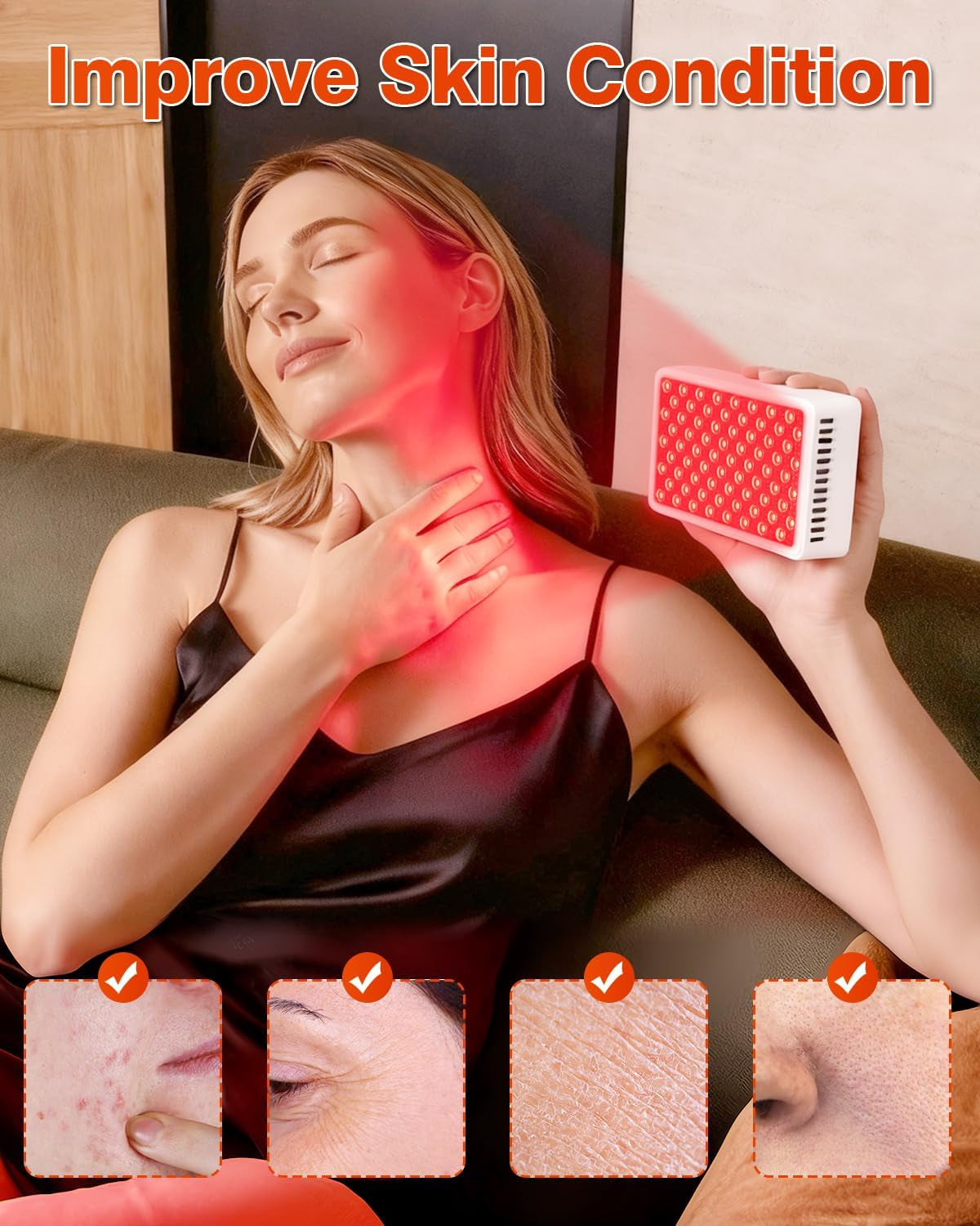 Red Light Therapy for Body and Face, Portable Red Light Panel