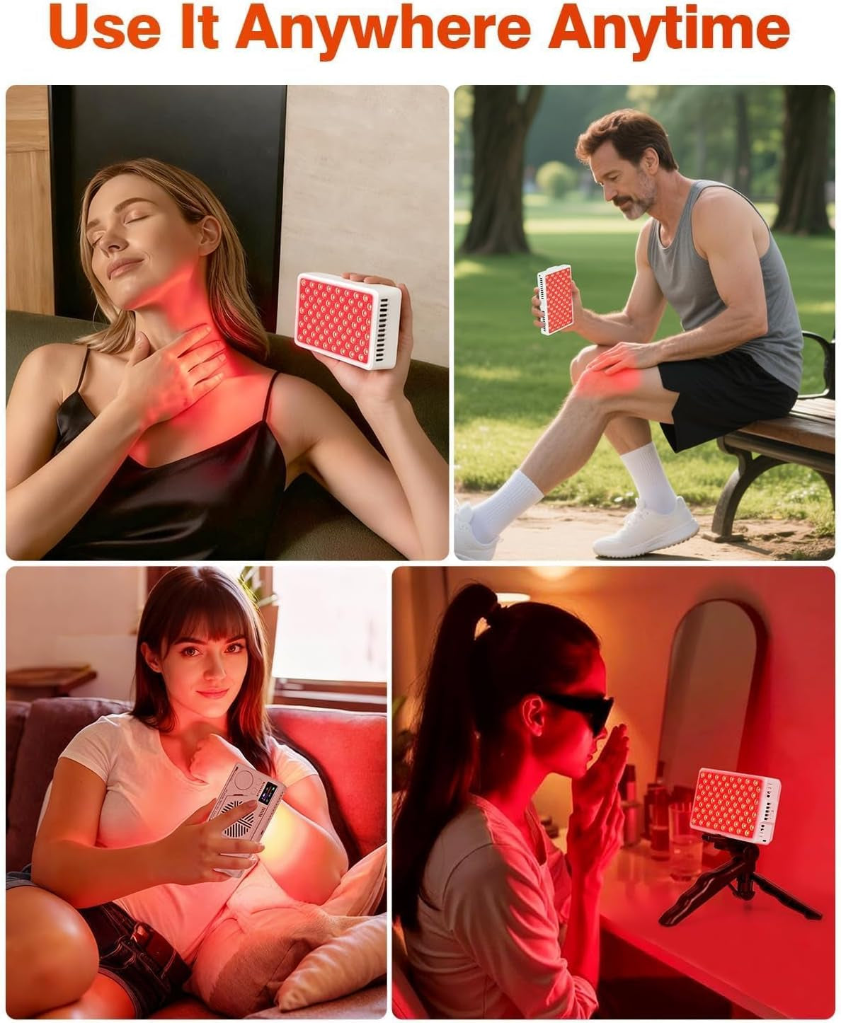 Red Light Therapy for Body and Face, Portable Red Light Panel