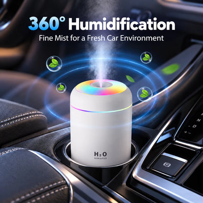 Mini USB Air Humidifier Aroma Diffuser Ultrasonic Cool Mist Essential Oil LED Light for Home Bedroom Car Office Desktop Portable