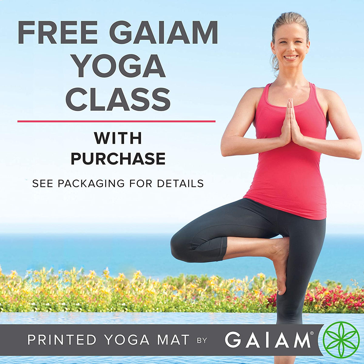 Gaiam Premium Yoga Mat, 6Mm Thick Print Mat