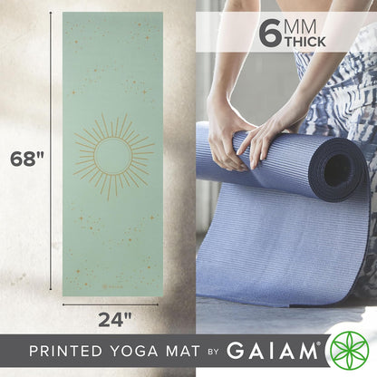 Gaiam Premium Yoga Mat, 6Mm Thick Print Mat