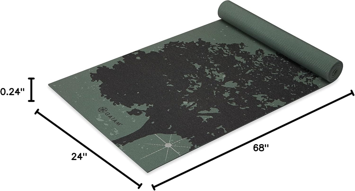 Gaiam Premium Yoga Mat, 6Mm Thick Print Mat
