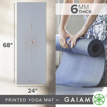 Gaiam Premium Yoga Mat, 6Mm Thick Print Mat