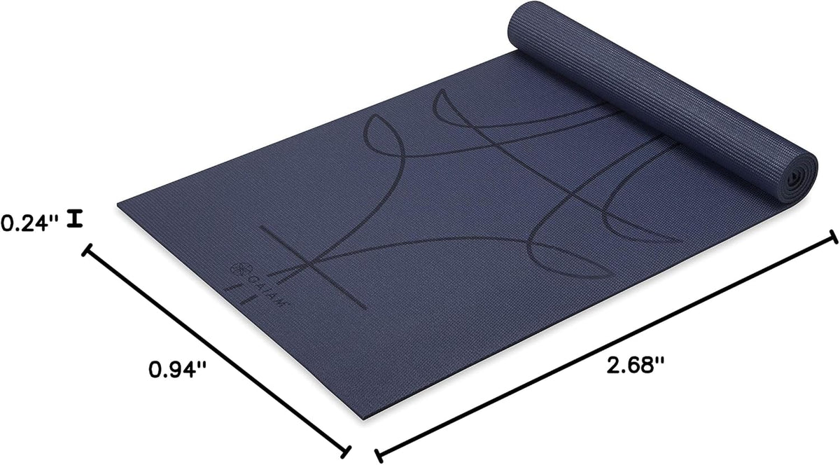 Gaiam Premium Yoga Mat, 6Mm Thick Print Mat