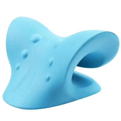 Cervical Spine Massage Pillow U Shaped Neck Support Gravity Shiatsu Therapy for Pain Relief Blue