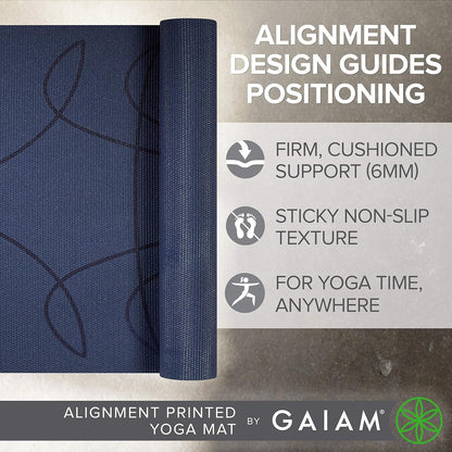 Gaiam Premium Yoga Mat, 6Mm Thick Print Mat