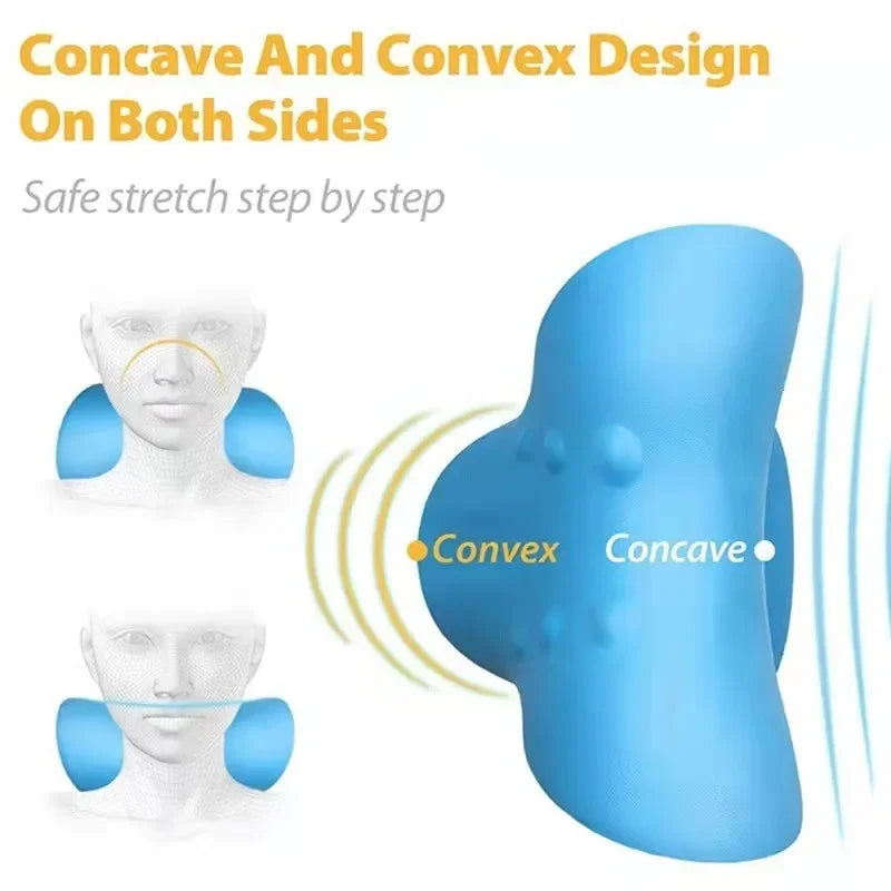 Cervical Spine Massage Pillow U Shaped Neck Support Gravity Shiatsu Therapy for Pain Relief Blue
